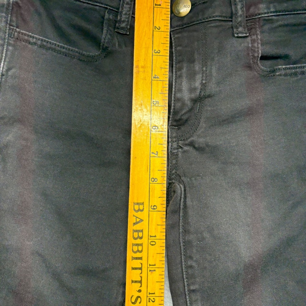 American Eagle Super Super Stretch Jegging Black Jeans 4 Short Low Rise Skinny - Picture 7 of 7